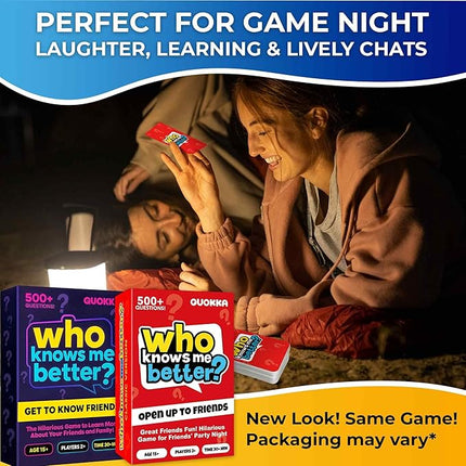 QUOKKA Who Knows Me Better? - Classic Edition - 95 Cards | Teens & Family Card Trivia Game | Fun Learning & Educational Questions for Teens & Families