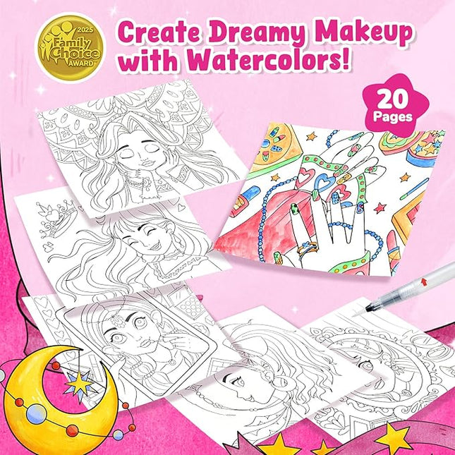JoyCat Paint with Water Coloring Books for Toddlers, Watercolor Painting Sets for Kids Ages 3-5 4-8, Arts and Crafts Drawing Activities Toy Birthday Gift for Boys Girls (Makeup & Manicures)