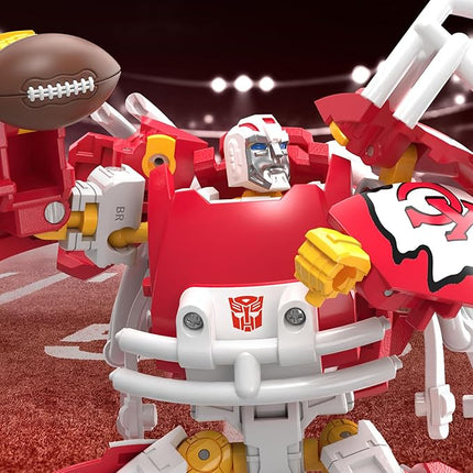 Transformers NFL Kansas City Chiefs KC-59, 5.5-Inch Action Figure Changes from Robot to Helmet, Football Toys for Ages 8+