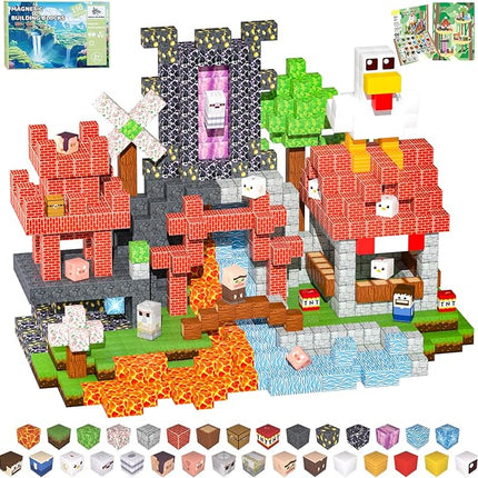 Magnetic Blocks, 150PCS Magnetic Building Blocks Light Up, Stacking Magnets for Kids, Sensory Toy for STEM Constructions Magnet Blocks for Boys Girls Age 3+, Christmas Birthday Gifts