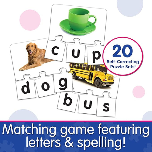 The Learning Journey: Match It! - Letters - 20 Piece Self-Correcting Spelling Puzzles for Three Letter Words with Matching Images - Learning to Read Games for Ages 4 and Up - Award Winning Toys