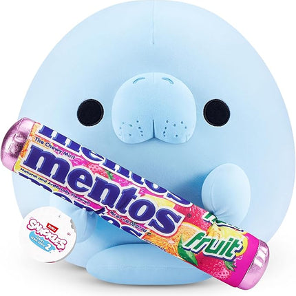Snackles Series 2 16-inch by ZURU Cuddly Squishy Comfort 16-inch Plush with Licensed Snack Brand Accessory (Sea Cow&Mentos Fruit)