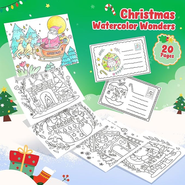 JoyCat Paint with Water Coloring Books for Toddlers, Watercolor Painting Sets for Kids Ages 3-5 4-8, Arts and Crafts Drawing Activities Toy Birthday Gift for Boys Girls (Christmas)