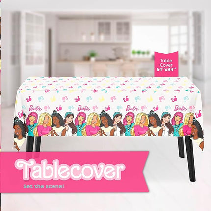 Barbie Birthday Party Decorations | Barbie Party Decorations | Serves 16 Guests | Officially Licensed | Tablecover, Plates, Napkins, Button