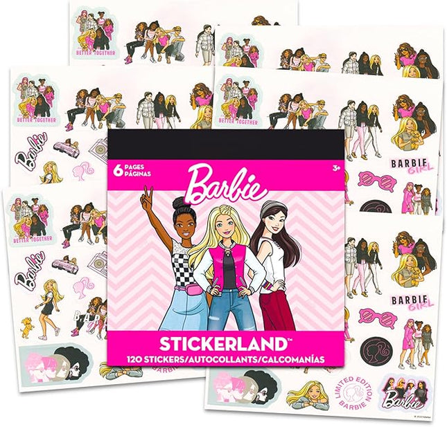 Barbie Sticker Set for Girls - Bundle with 12 Sheets of Barbie Stickers for Party Favors Plus Door Hanger | Barbie Party Supplies for Girls Birthday