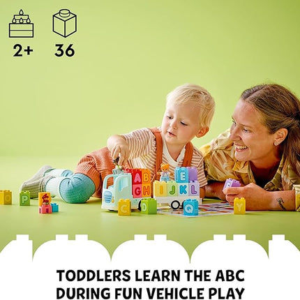 LEGO DUPLO Town Alphabet Truck Toy - Toddler Learning & Educational Toys for Preschool, Ages 2+ - Alphabet Blocks for Boys & Girls - Baby Gift Ideas for Birthdays - 10421