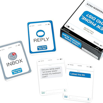 New Phone, Who Dis? Expansion Pack by Relatable, Designed to Add to New Phone, Who Dis? Core Games, The Viral Card Game for Adults, Great for Party Games, Includes 45 Inbox Cards and 135 Reply Cards