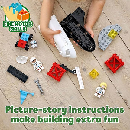 LEGO DUPLO Town Space Shuttle Mission Rocket Toy 10944, Set for Preschool Toddlers Age 2-4 Years Old with Astronaut Figures