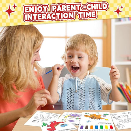 Paint with Water Coloring Books for Toddlers, Watercolor Painting Books for Kids Water Color Paint Kit Art Craft Birthday Gift for Ages 1-3, 4-8 (Dinosaurs)