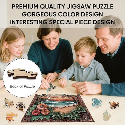 Wooden Puzzles for Adults 500 Pieces, Lighthouse Wooden Jigsaw Puzzles, Adult Puzzles Wooden Toys Home Decor Gift Family Brain Game for Men Women Elders Seniors, 15.9x15.9 inch