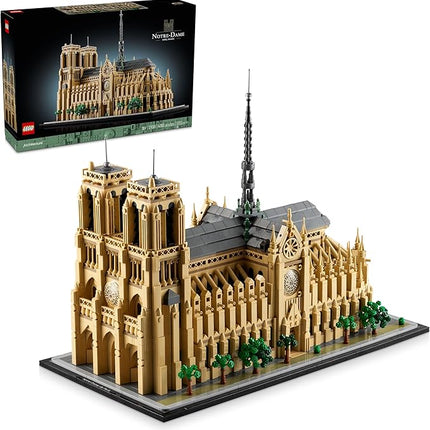 LEGO Architecture Notre-Dame de Paris Replica, Architectural Model Kit, Collectible Building Set for Adults, Build and Display Souvenir, Gift Idea for Lovers of History, Travel and Art, 21061