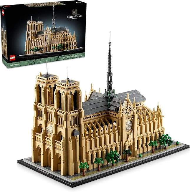 LEGO Architecture Notre-Dame de Paris Replica, Architectural Model Kit, Collectible Building Set for Adults, Build and Display Souvenir, Gift Idea for Lovers of History, Travel and Art, 21061