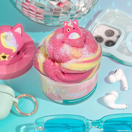 Original Squishmallows Sienna the Caticorn Premium Cloud Slime, Sugar Cookie-Scented, 8 oz., Storage Container with Figurine Topper, Rubber Charm, Goodie Bags Stuffers, Kids Party Favors, Sensory Toys