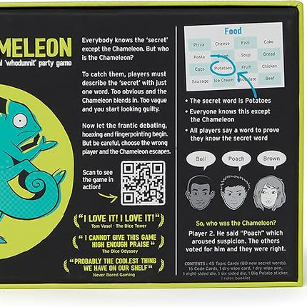 The Chameleon: Award-Winning Bluffing Board Game for Family, Adults & Friends | Includes 80 Extra Secret Words | Who is The Imposter?