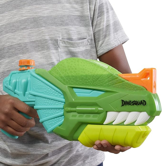 NERF Super Soaker DinoSquad Water Blaster, Pump-Action for Outdoor Summer Games, for Kids, Teens & Adults
