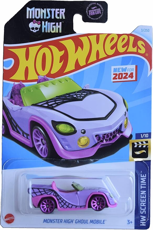 Mattel Hot Wheels Monster High Ghoul Mobile, HW Screen Time 1/10 [Purple] 3/250