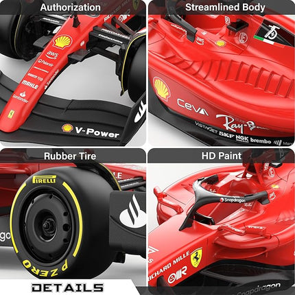 Voltz Toys Authentic Licensed 1:18 Ferrari F1 75 Remote Control Car - F1 Collection RC car Series for Kids and Adults - 2.4GHz RC Car for Gift (1:18 Ferrari F1 75)