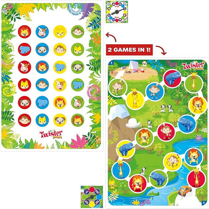 Hasbro Gaming Twister Junior Game, Animal Adventure 2-Sided Mat, 2 Games in 1, Party Game for Kids Ages 3 and Up and 2-4 Players (Amazon Exclusive)