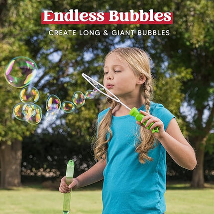 JOYIN 24 Pack 14.25’’ Bubble Wands Assortment, 6 Colors Giant Bubble Wands Party Favors Kids Summer Toys Outdoor Play Toys Games Christmas Birthday Party