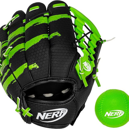 NERF Proshot Kids Teeball Glove + Ball Set - Youth Baseball Glove + Foam Ball - Boys + Girls Teeball Mitt Set - Adjustable Fit for Kids - Right Hand Throw - 8.5"