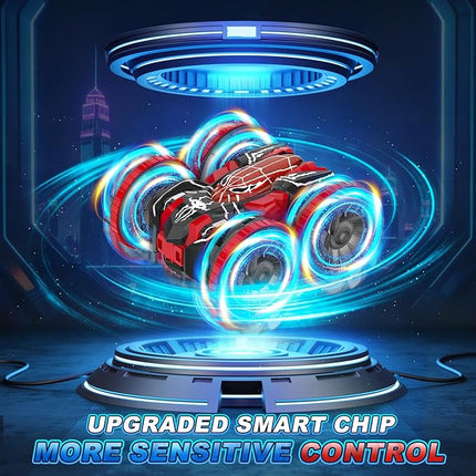 Waterproof Remote Control Car，4WD Land & Water 2.4 GHz RC Car Remote Control Boat，360°Rotation RC Stunt with LED Lights，Boys Girls Gifts All Terrain Water Beach Pool Toy Black