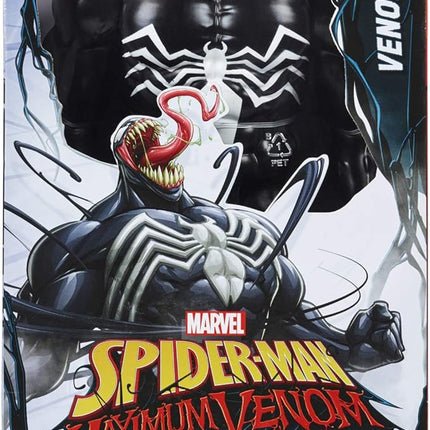 Spider-Man Maximum Venom Titan Hero Venom Action Figure, Inspired by The Marvel Universe, Blast Gear-Compatible Back Port, Ages 4 and Up, Black