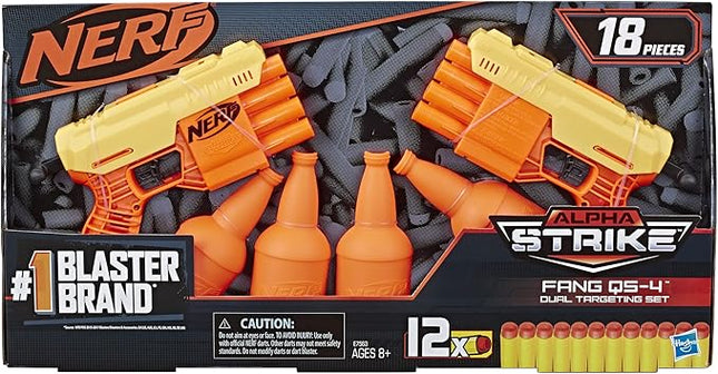 NERF Alpha Strike Fang QS-4 Two Blaster Set 18 Piece Dual Target