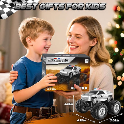 Remote Control Car for Boys 4-7, All Terrain Upright Walking Remote Control Truck, 1:24 Off-Road Pick-up RC Cars with 360°Spins, Light, Rechargeable RC Truck for Boys 8-12 Christmas Birthday Gift