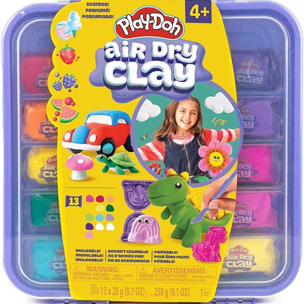Play-Doh Air Dry Clay Case, Scented Variety Pack, 13 Air-Dry Clays, Fun Molds, Wiggly Eyes, and Sculpting Tool, Arts and Crafts Supplies, Modeling Clay, Fun Kids Activities, Pottery