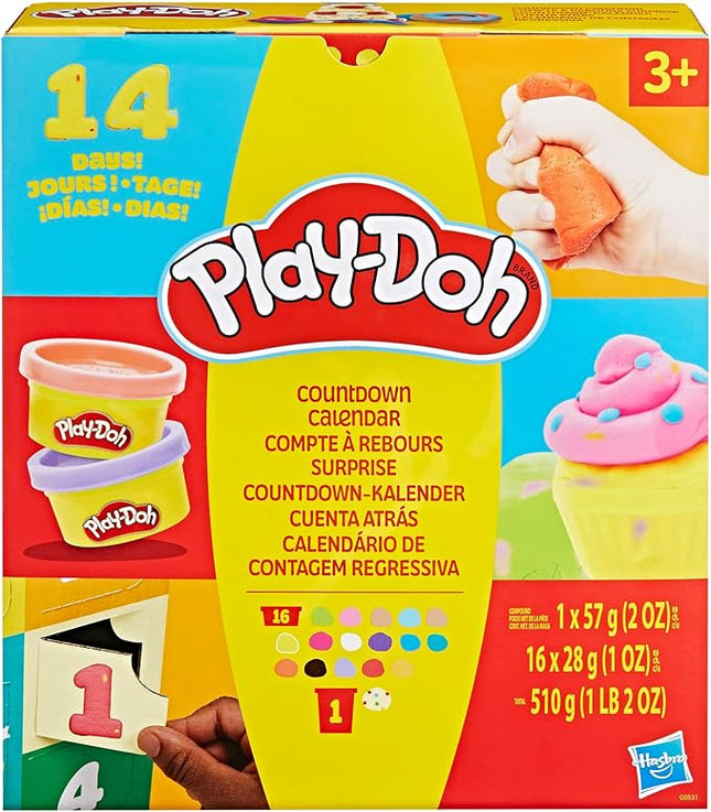 Play-Doh Advent Calendar for Kids 3+, 14 Days to Birthday, Vacation, Party, Back to School, & More, Surprise Arts & Crafts Activities, 26 Accessories & 17 Colors (Amazon Exclusive)