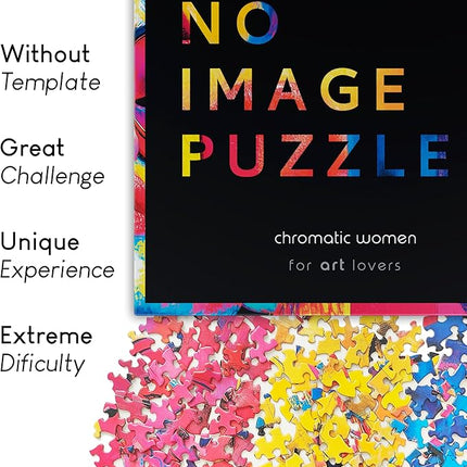 No Image Puzzle 1000 Irregular Pieces Extreme Difficult Jigsaw Challenge Adults Hardest Puzzle No Guide Ultimate Brain Teaser Extreme Level Chromatic Women Mystery Unique Gift