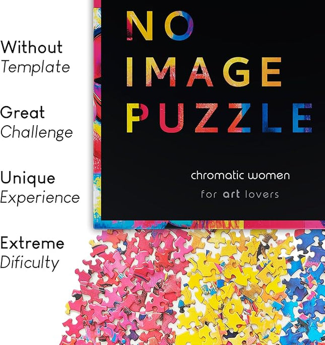 No Image Puzzle 1000 Irregular Pieces Extreme Difficult Jigsaw Challenge Adults Hardest Puzzle No Guide Ultimate Brain Teaser Extreme Level Chromatic Women Mystery Unique Gift