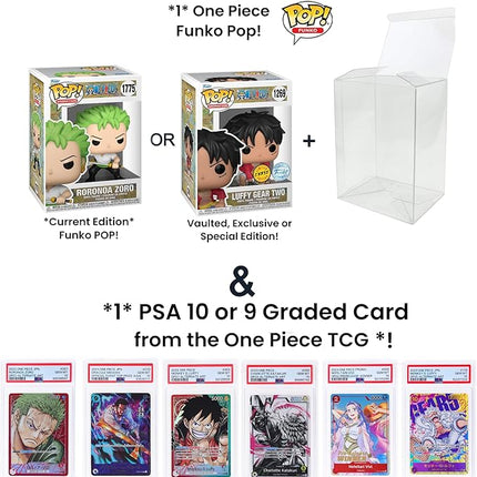 One Piece Collector's Mystery Gift Box: Funko Pop! & PSA Graded Card│ONE PSA Graded One Piece Card & ONE Authentic One Piece Funko Pop │Ideal Gift for Collectors & Fans│by Slabs of Heat