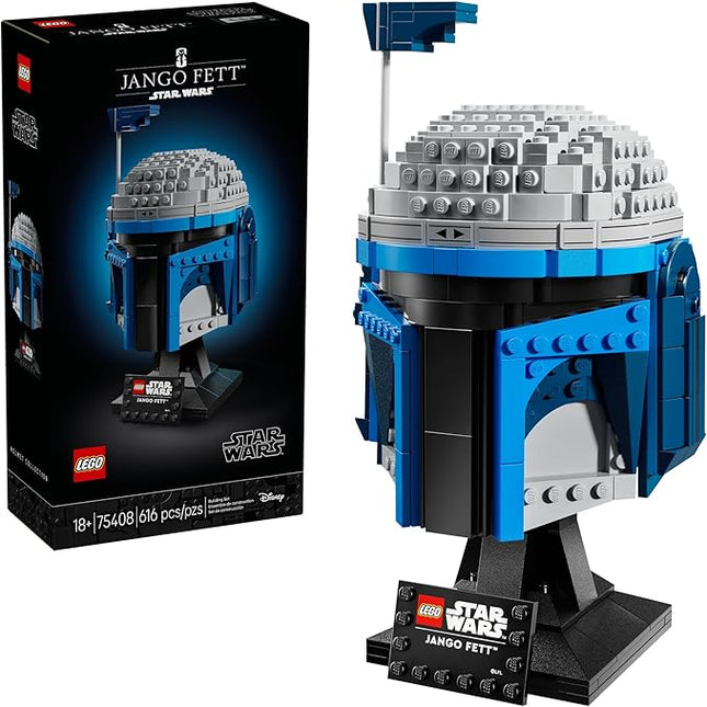 LEGO Star Wars Jango Fett Helmet - DIY Model Kit for Adults 18+ - Collectible Building Set - Room Decor Idea for Attack of The Clones Fans - Star Wars Gift Idea for Birthdays - 75408