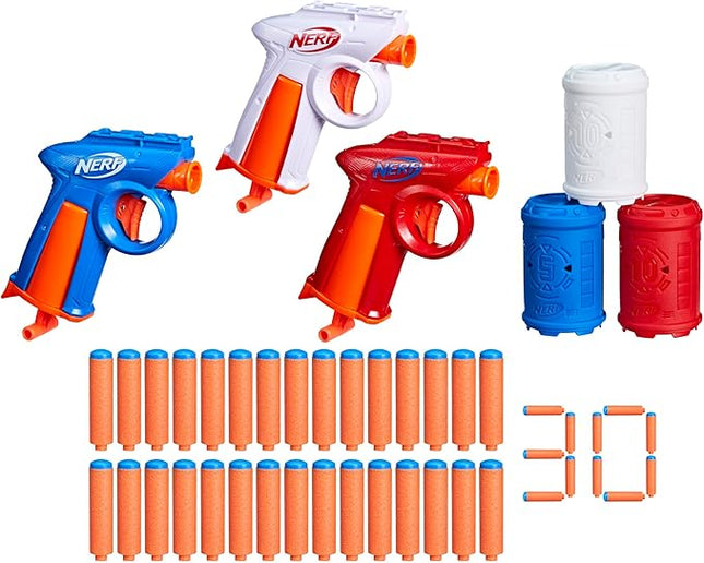Nerf N Series Backyard Triple Pack, Includes 3 Flex Blasters, 3 Targets, 30 N1 Darts, Ages 8+ (Amazon Exclusive)