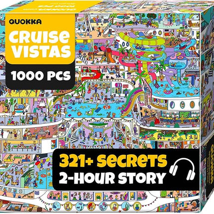 QUOKKA 1000 Piece Jigsaw Puzzle for Adults Cruise Vistas – Premium Box Packaging with Extra Fun Challenges - Stunning Scenic Animal Puzzle - Perfect for Relaxation & Creativity & Gift Giving