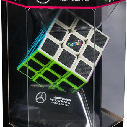 Rubik’s Cube, Mercedes-AMG Petronas F1 Team Carbon Fiber Cube, F1 Collectible & Desk Décor, Problem-Solving Brain Teaser, Fidget Toy, Sensory Puzzle, for Ages 8 & Up