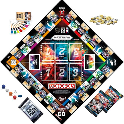 Monopoly Prizm: NBA 2nd Edition Board Game | Monopoly Game with 2023-24 Panini NBA Trading Cards | Ages 8 and Up | 2 to 4 Players | Basketball Games