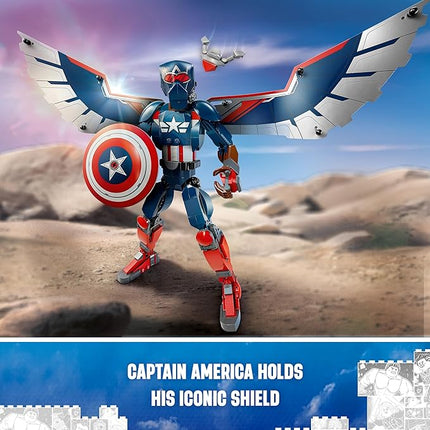 LEGO Marvel New Captain America Construction Figure - Buildable Action Figure - Birthday Gift for Boys and Girls Ages 8+ - Avengers Super Heroes Toy for Kids - 76296