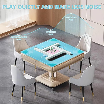 Mahjong Mat, No Creases Mahjong Mat for Table, 31.5x31.5 Inch Anti Slip Noise Reduction Mah jongg Mat, Mahjong Gifts with Carrying Bag, Mahjong Table Mat for Dominoes, Poker, Card, Board Games (Green)