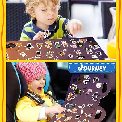 Benresive Reusable Sticker Book for Toddlers 2-4 Years, Fun Travel Stickers for Kids, Waterproof Sticker Books for Toddlers 1-3, Crafts Activities for Todddlers 1-3 2-4 3-5 - Halloween
