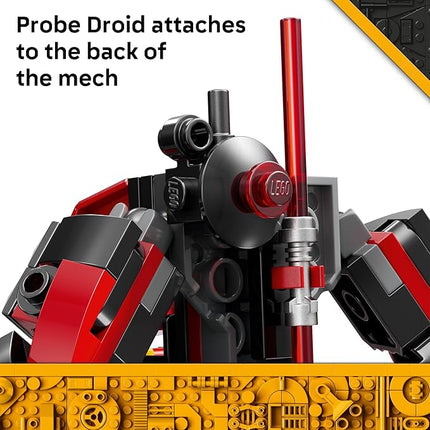 LEGO Star Wars Darth Maul Mech Kids Toy - Building Toy with Pretend Play Lightsaber - Birthday Gift Idea for Boys and Girls, Ages 6+ - Collectible Decor for Fans of The Clone Wars - 75411