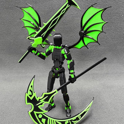 Assembled T13 Action Figure Set, 3D Printed Robot 13, Lucky 13 Set, Titan 13 Robot, Collectors Desktop Decoration, Green
