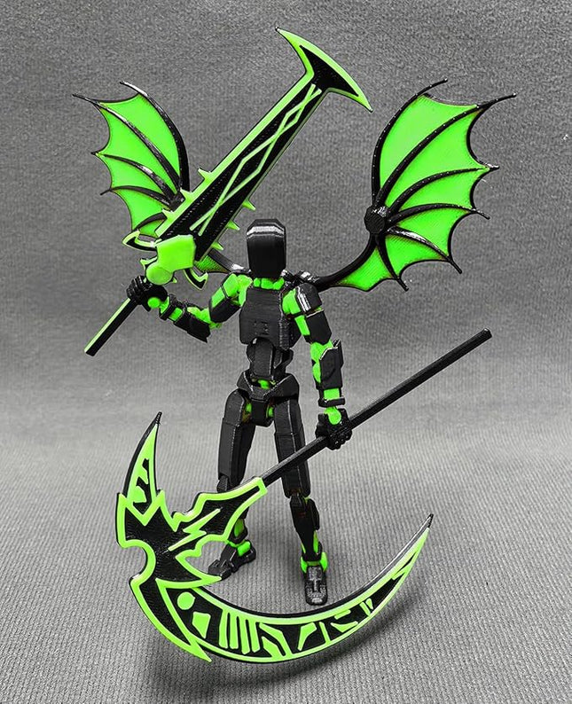 Assembled T13 Action Figure Set, 3D Printed Robot 13, Lucky 13 Set, Titan 13 Robot, Collectors Desktop Decoration, Green