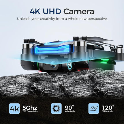 GPS Drones with 4K Camera for Adults with HD Screen on Controller and Follow Me Mode,Long Flight Time and Distance,Transmission and GPS Auto Return,G10 RC Quadcopter Easy fly for Beginner and Kids,Under 249g