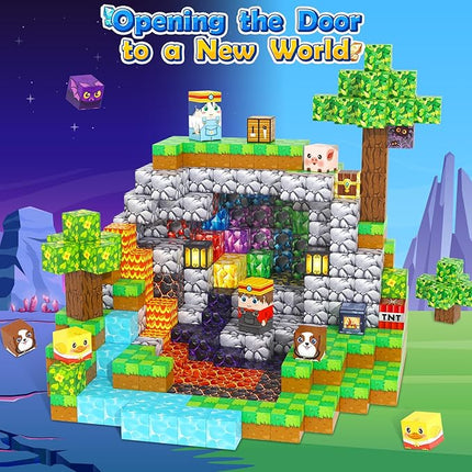 150PCS Magnetic Blocks Building Toys for 3+ Year Old Boys Girls, Kids Sensory Montessori Construction Toys Christmas Birthday Gifts