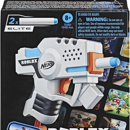 Nerf Roblox Strucid: Boom Strike Dart Blaster, Pull-Down Priming Handle, 2 Elite Darts, Code to Unlock in-Game Virtual Item, White