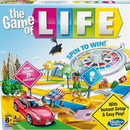Hasbro Gaming The Game of Life Board Game, Family Games for Kids Ages 8+, Includes 31 Careers, Family Board Games for 2-4 Players, (Amazon Exclusive)