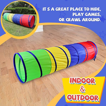 NARMAY® Play Tunnel Easy Key Pop Up Tunnel for Kids Indoor/Outdoor Crawl - 19 Dia. x 72 inch