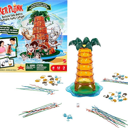 Mattel Games Kerplunk Rockin’ Tree Party Game for Kids, Families & Parties, Features Animal Pieces